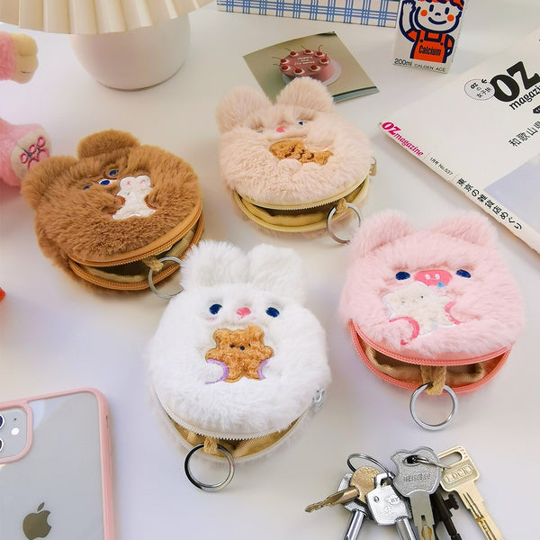 Dudu [Pink Pig] Coin & Key Pouch By Milkjoy