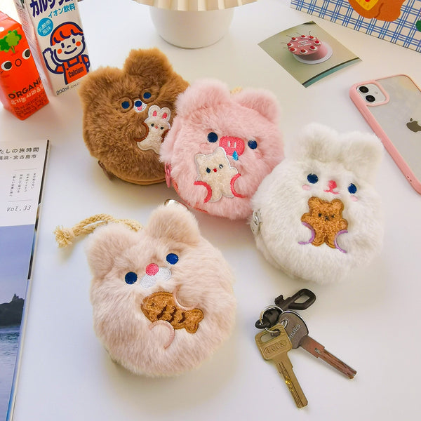 Dudu [Beige Cat] Coin & Key Pouch By Milkjoy