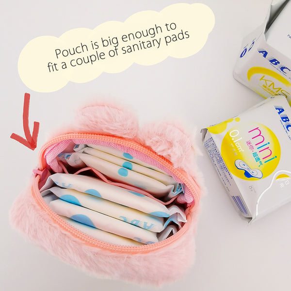 Dudu [Beige Cat] Sanitary Pouch By Milkjoy