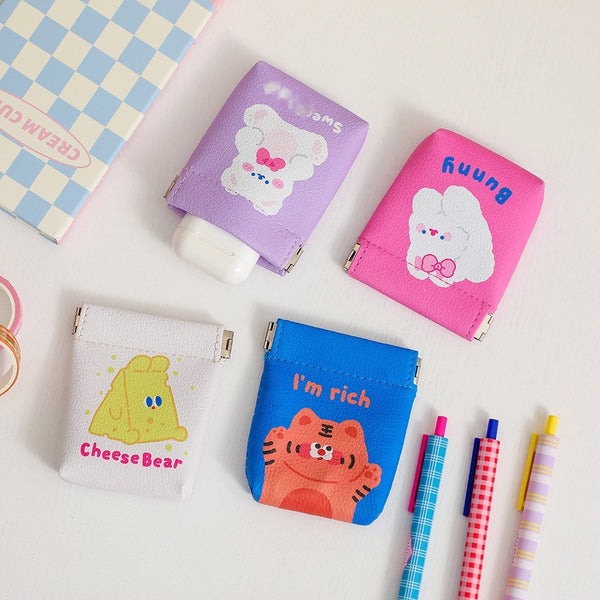 Cute [ Cheese Bear ] Earphone Case