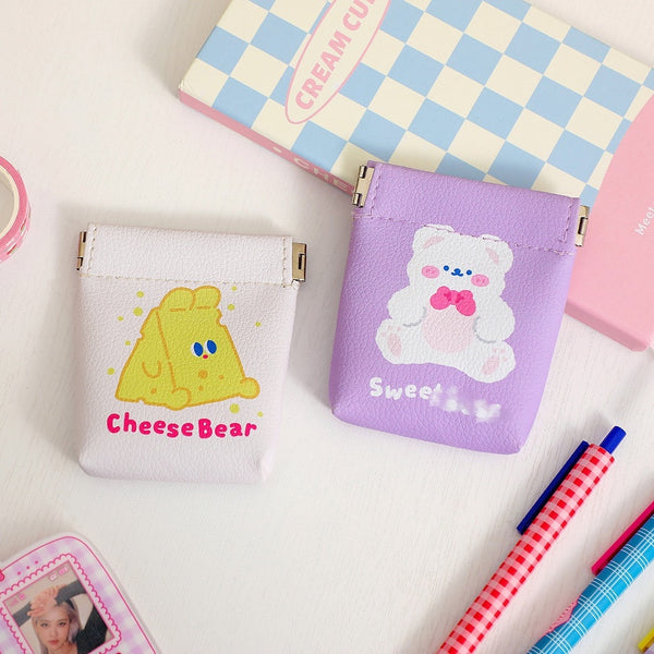 Cute [ Cheese Bear ] Earphone Case