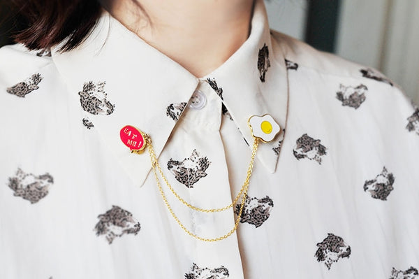 Fun Eat Me Egg Enamel Pin By U-Pick