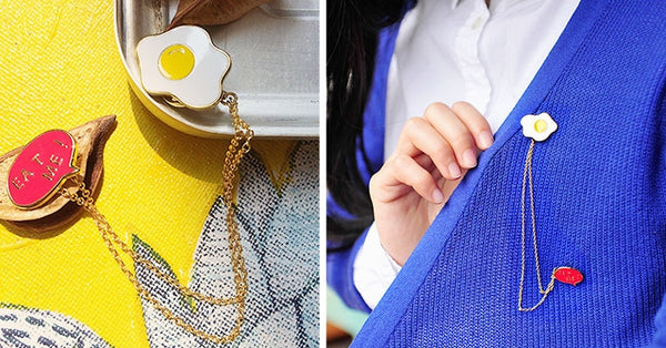 Fun Eat Me Egg Enamel Pin By U-Pick