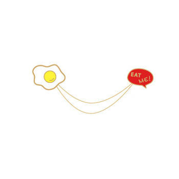 Fun Eat Me Egg Enamel Pin By U-Pick