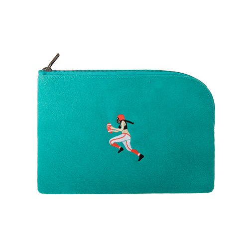 Embroidered Rugby Sleeve Pouch By YIZI STORE
