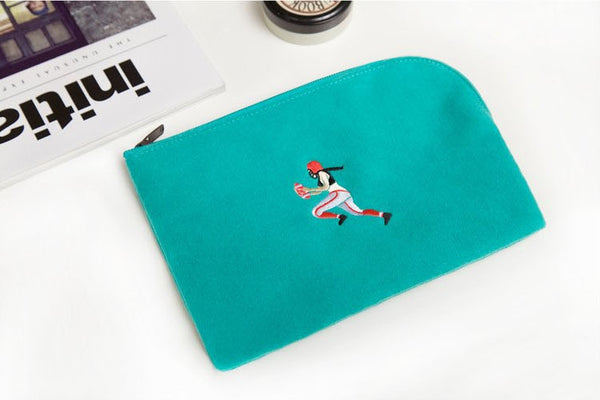 Embroidered [Rugby] Sleeve Pouch By YIZI STORE