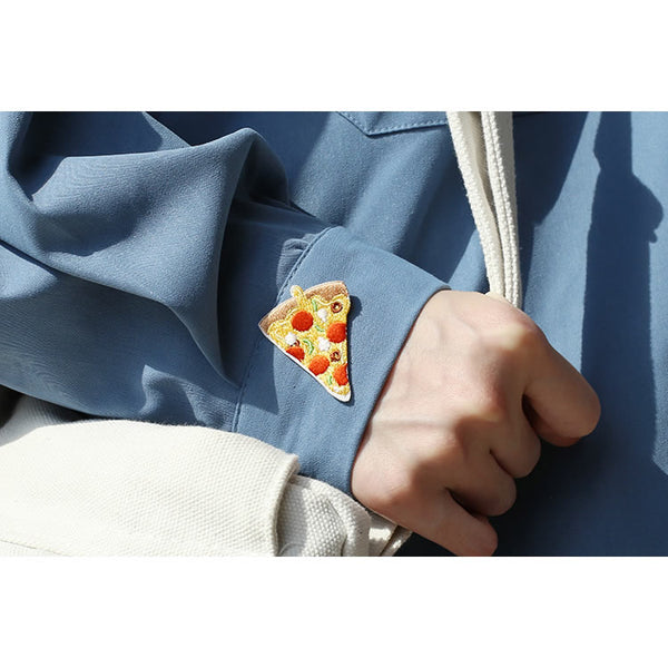 Food Station [Pizza] Embroidered Sticker Patch