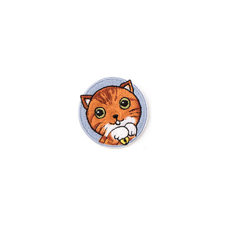 Fortune Cat [Orange] Embroidered Sticker Patch