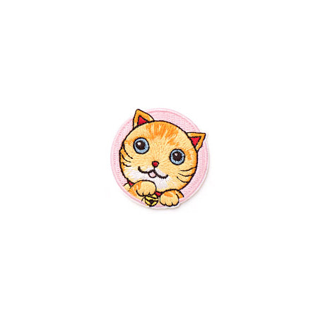 Fortune Cat [Yellow] Embroidered Sticker Patch
