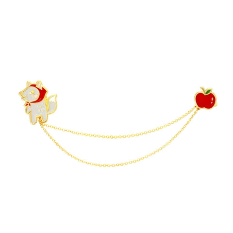 Animal Fox Apple Enamel Pin By U-Pick