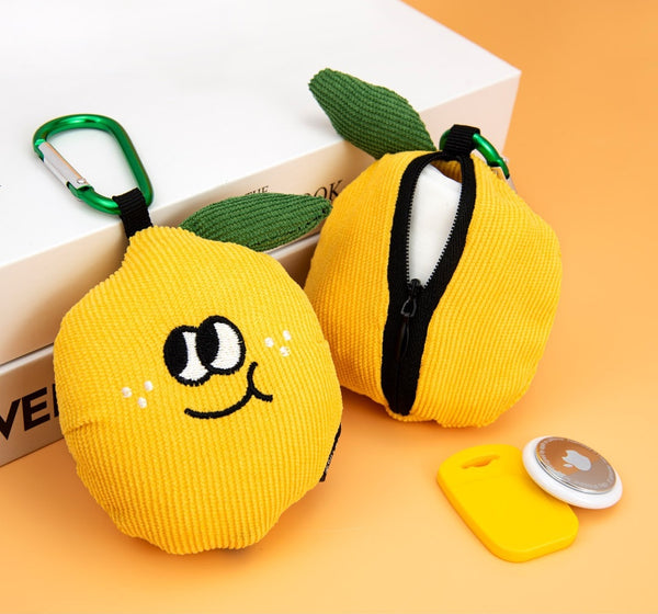 Fruit [ Lemon ] Plush Carabiner Key Chain With Reusable Shopping Bag