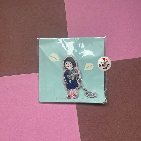 Girl [Girl With Cat] Brooch By U-Pick