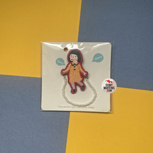 Girl [Girl Skipping Rope] Embroidered Brooch By U-Pick