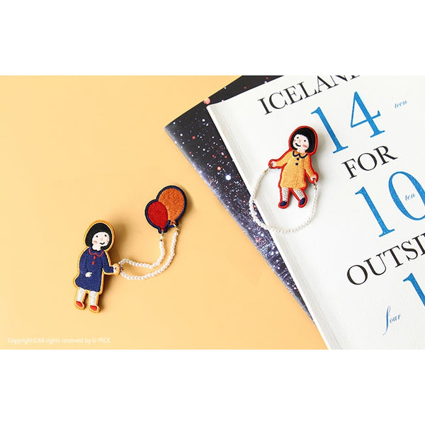Girl [ Girl Skipping Rope ] Embroidery Brooch By U-Pick