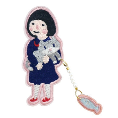 Girl [Girl With Cat] Brooch By U-Pick