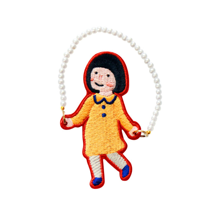 Girl Brooch [Girl Skipping Rope] By U-Pick