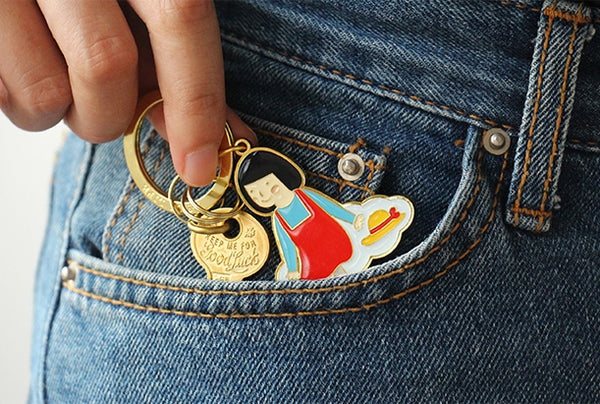 Girl [Girl On Cloud] Key Chain By U-Pick