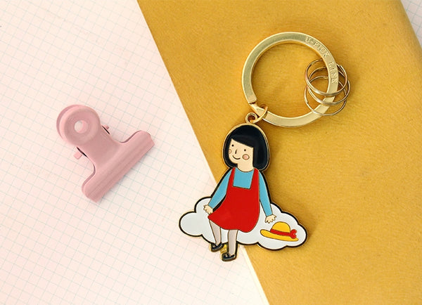 Girl [Girl On Cloud] Key Chain By U-Pick