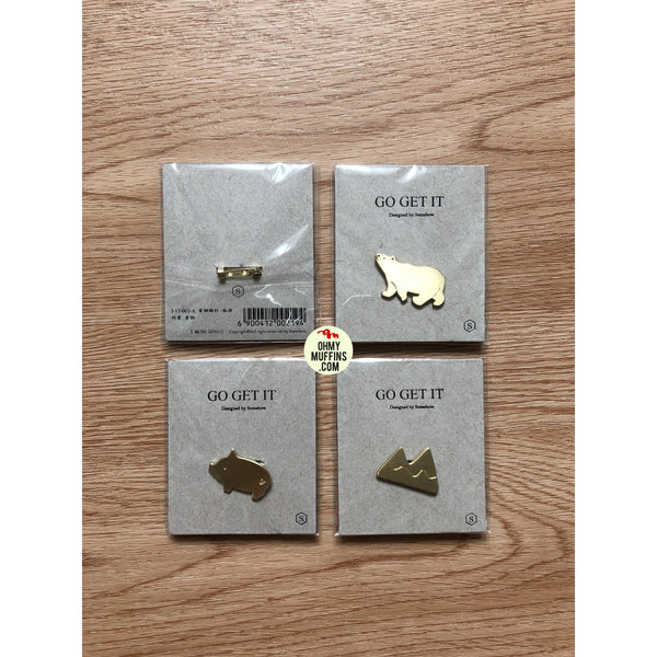 Go Get It [Mountain] Brass Pin By U-Pick X Somehow