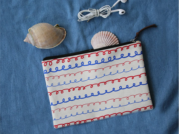 Graphic Pattern [Wavy Lines] Pouch By Colour-Up