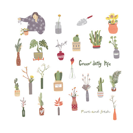 Elegant Green Daily Life Sticker Pack
