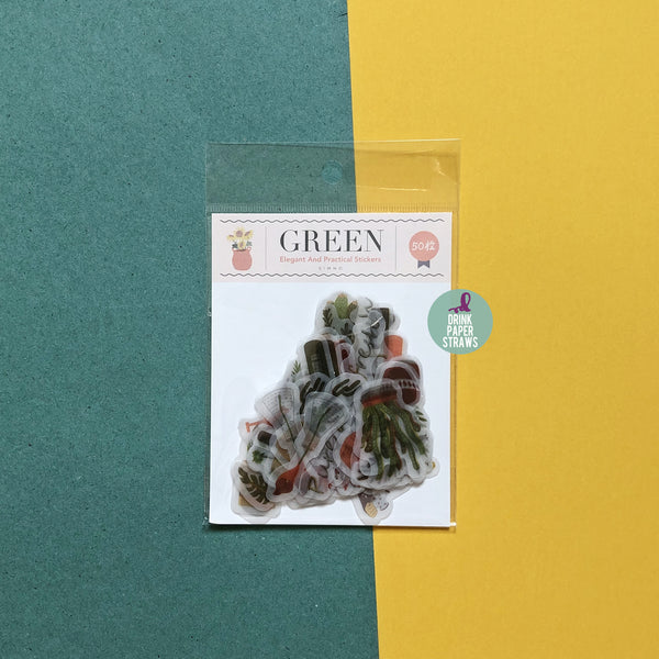 Elegant Green Daily Life Sticker Pack