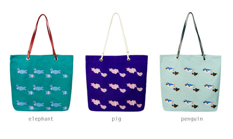 Swimming Animals Tote Bag by Hamor