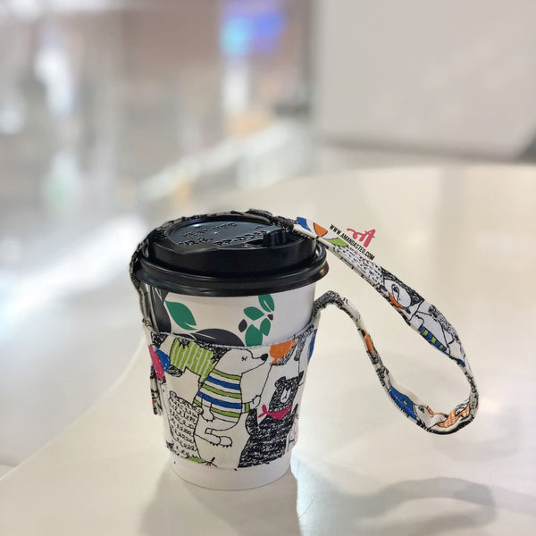 Hand-Sewn Fabric Cup Holder Carrier