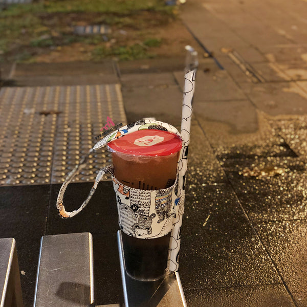 Hand-Sewn Fabric Cup Holder Carrier