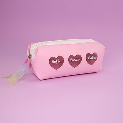 Three Sparkle Hearts [Pink] Pencil Case By Milkjoy