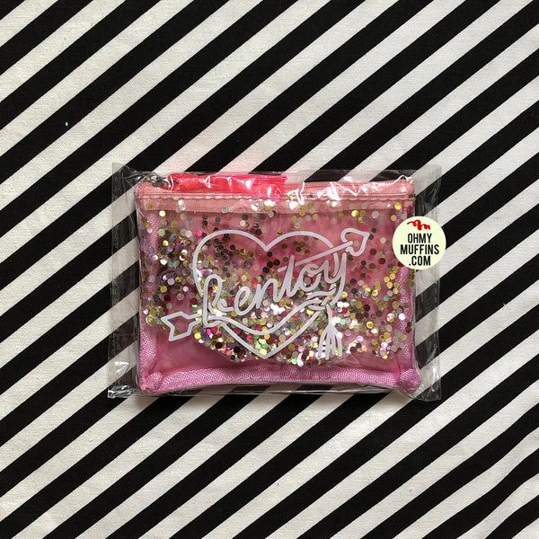 Sequins Pink Transparent Pouch By Bentoy