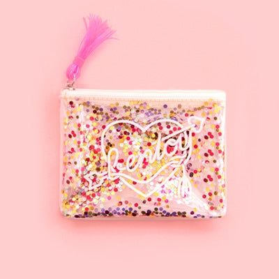Sequins White Transparent Pouch By Bentoy