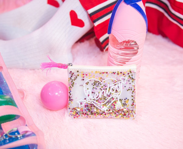 Sequins White Transparent Pouch By Bentoy