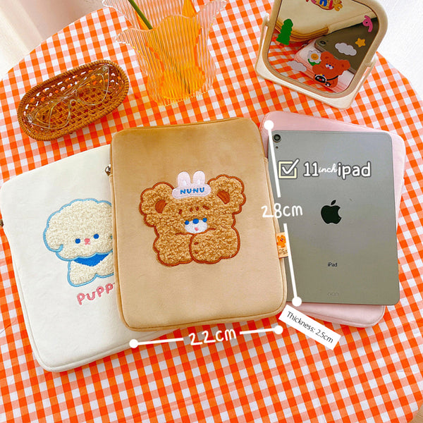 Hello Bear [Pink Rabbit] Tablet Sleeve By Milkjoy
