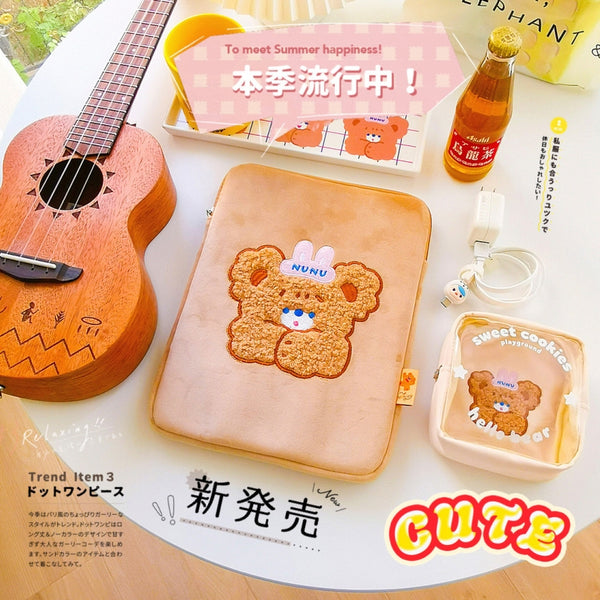 Hello Bear [Brown Bear] Tablet Sleeve By Milkjoy