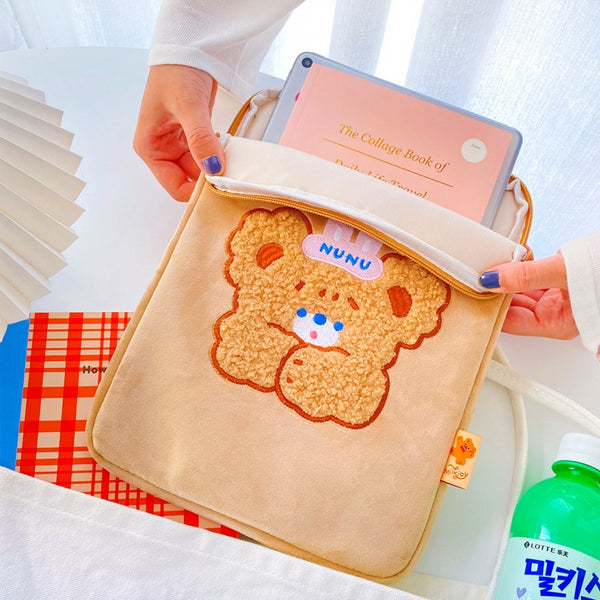 Hello Bear [Pink Rabbit] Tablet Sleeve By Milkjoy