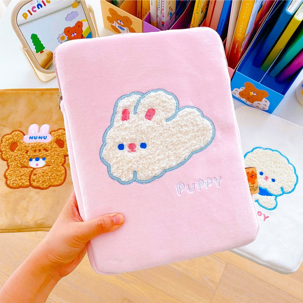Hello Bear [Pink Rabbit] Tablet Sleeve By Milkjoy