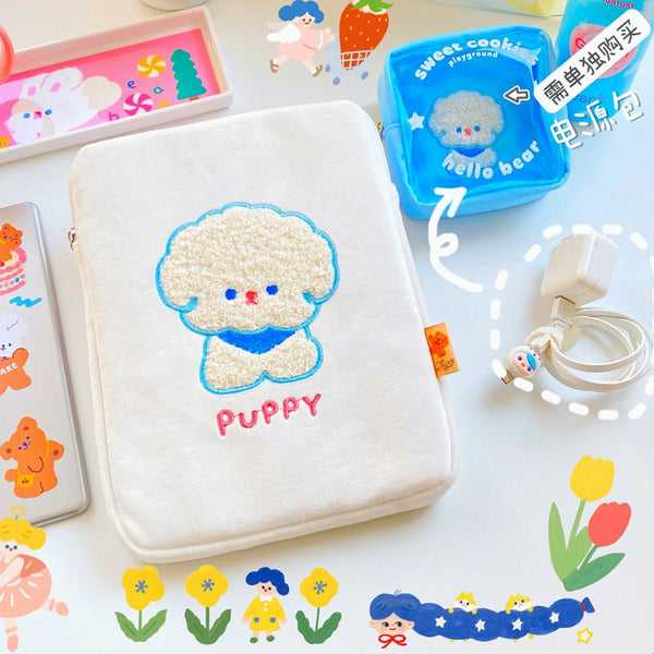 Hello Bear [White Puppy] Tablet Sleeve By Milkjoy