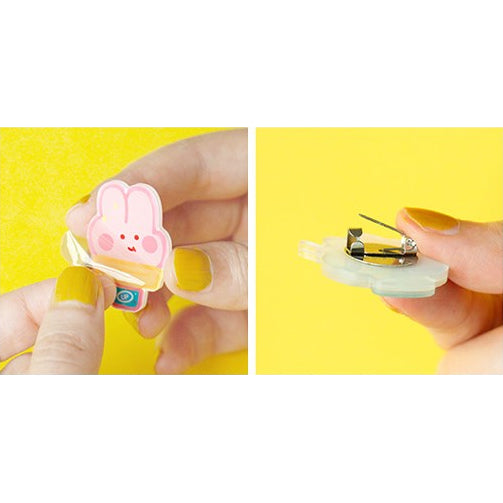 Ice Cream Bar [ Strawberry Bear ] Acrylic Pin By U-Pick