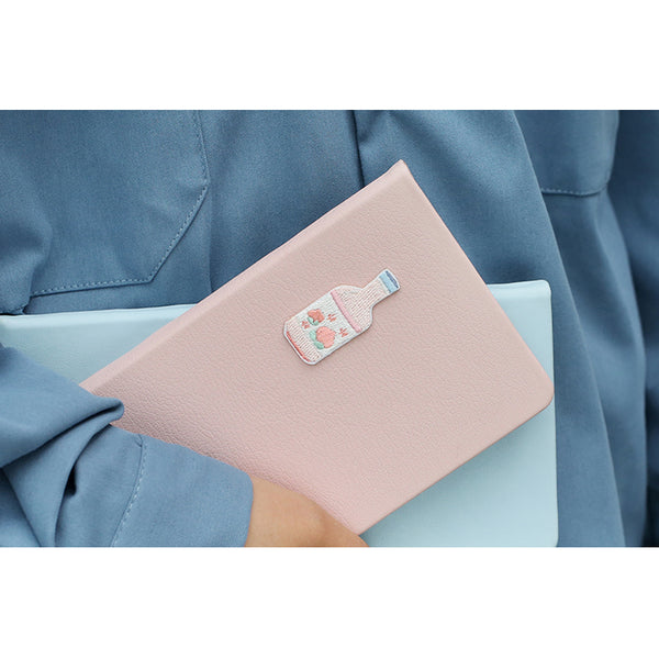 Japanese Drink [ Peach Soda ] Embroidered Sticker & Iron-On Patch