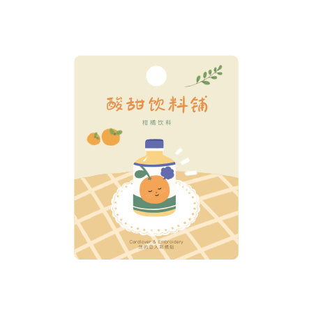 Japanese Drink [ Citrus Drink ] Embroidered Sticker & Iron-On Patch