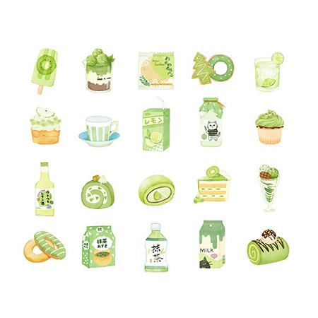 Japanese Dessert Matcha Milk Stickers Pack