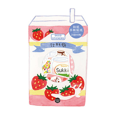Japanese Dessert Strawberry Milk Stickers Pack
