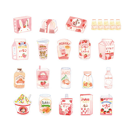 Japanese Dessert Strawberry Milk Stickers Pack