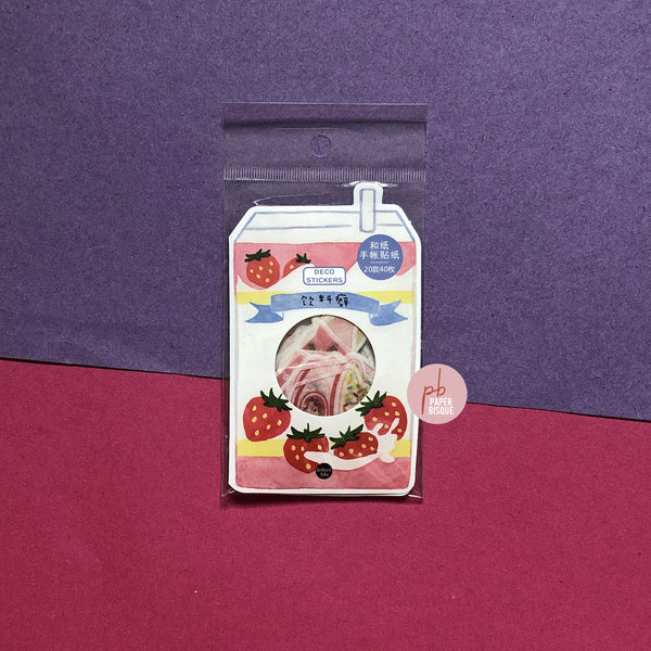 Japanese Dessert Strawberry Milk Stickers Pack