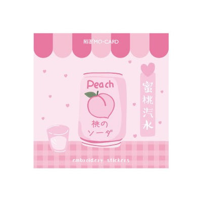 Japanese Drink Peach Soda Embroidered Sticker Patch