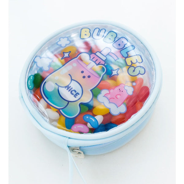 Jelly Bean Bear [Bubbles] Round Pouch By Milkjoy