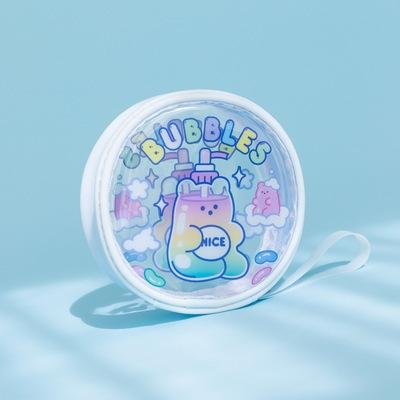 Jelly Bean Bear Bubbles Round Pouch By Milkjoy