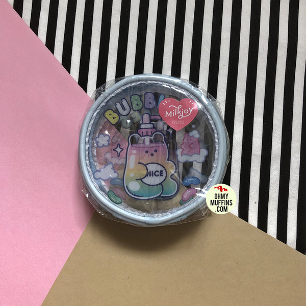 Jelly Bean Bear Bubbles Round Pouch By Milkjoy