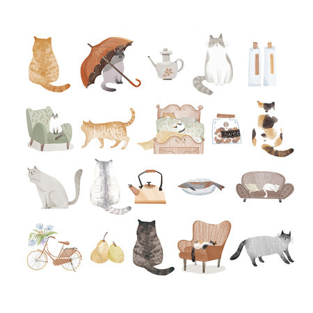 Elegant Kitty Cats Sticker Pack